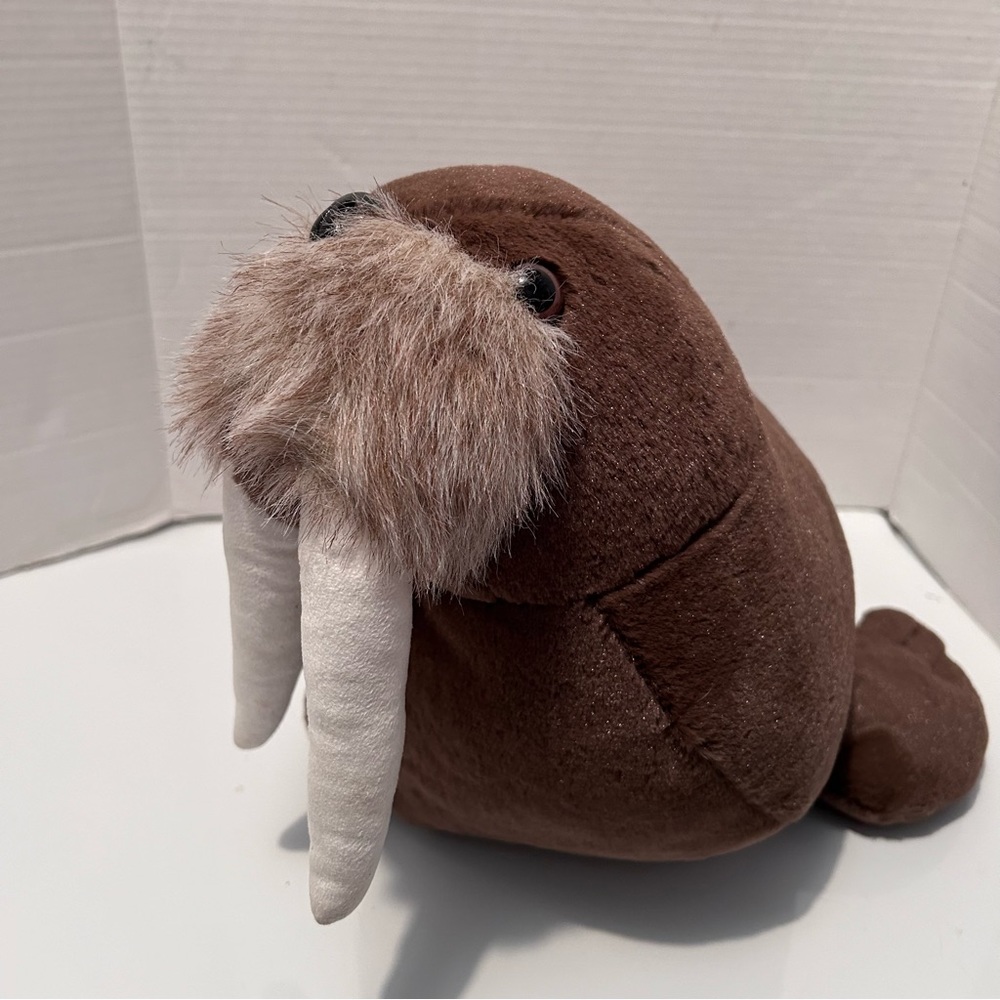 Stuffed animal house brown walrus 18” long